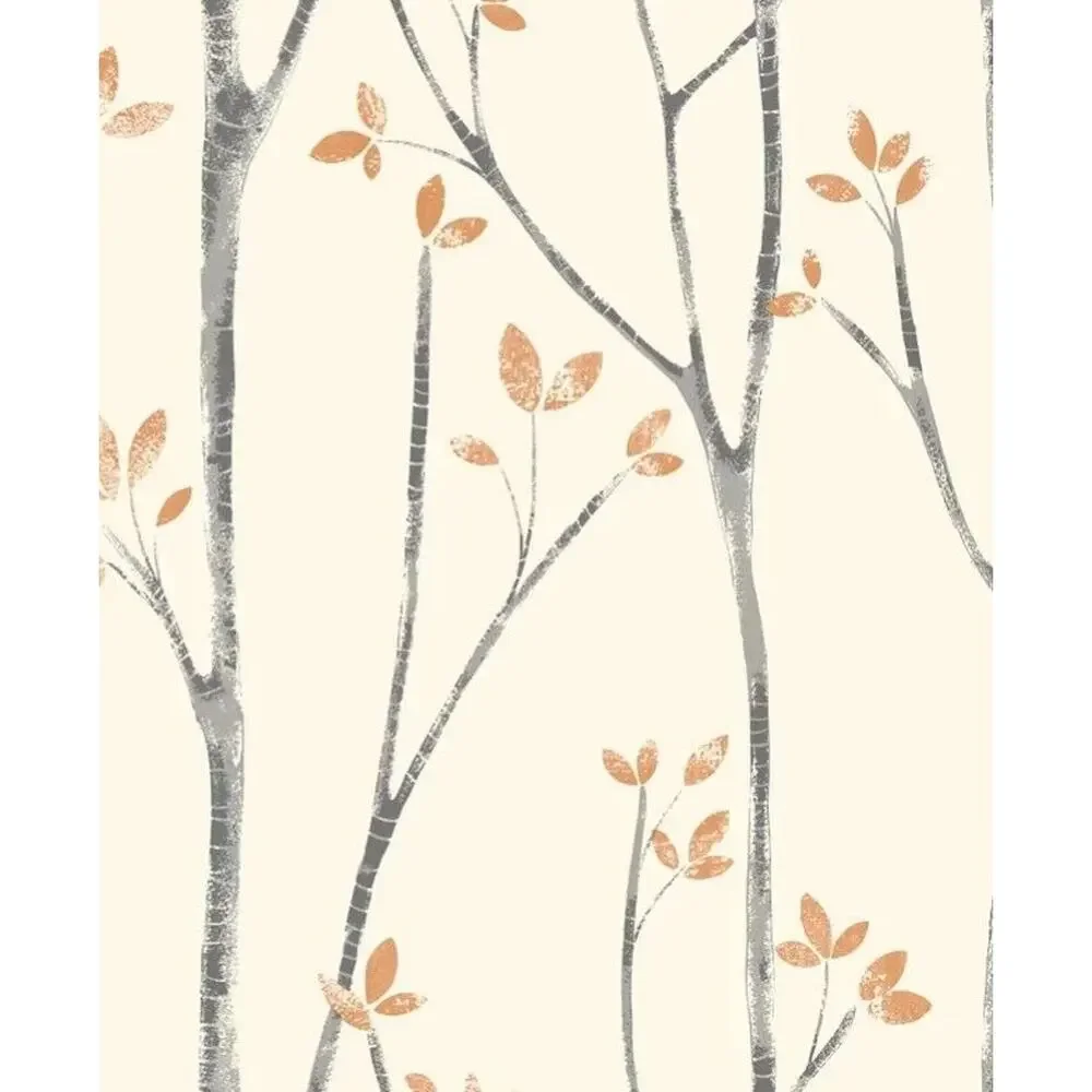Orange Signe Floral Double Roll Nature Scandinavian Wildlife Washable